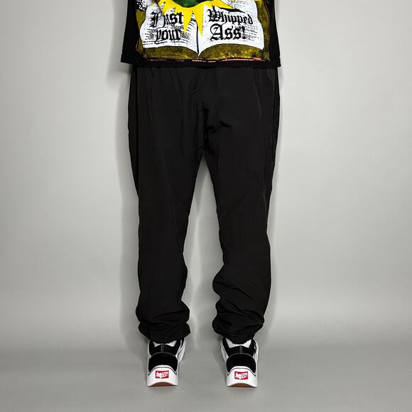 Vintage Y2K Eddie Bauer Joggers Mens M Black Polyester Sweatpants Elastic Cuffs - Picture 3 of 4